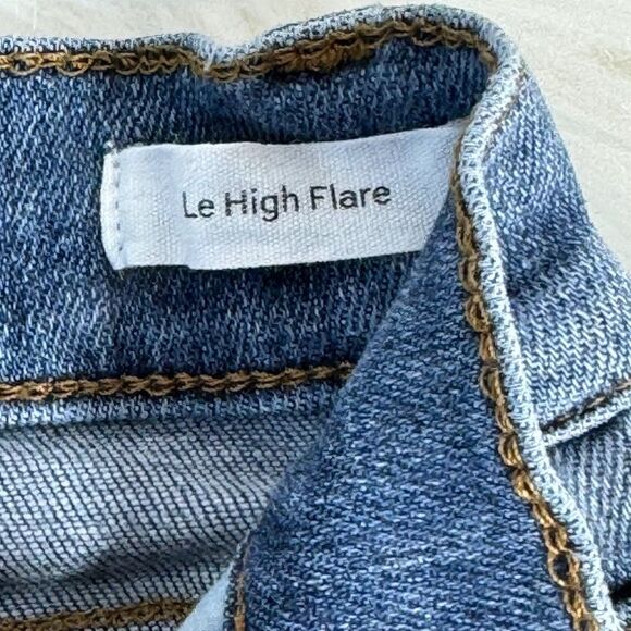 Frame Denim Le High Flare High Waist Raw Hem Flare Leg Jeans Sz 26 - Picture 7 of 9